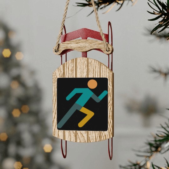 Running Icon – Minimalist Runner Design Sled Ornaments