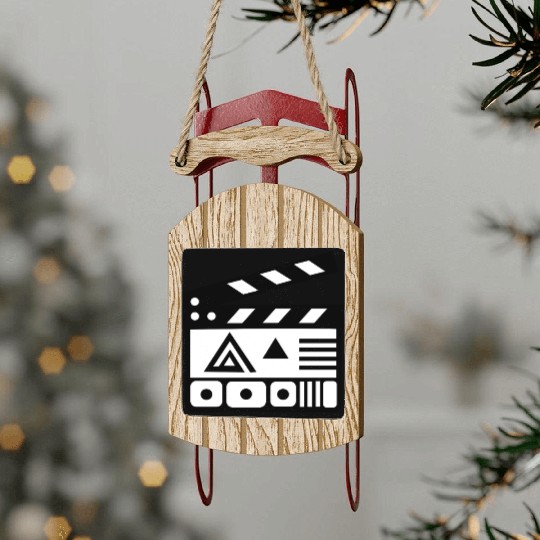 Film Clapboard Icon – Cinematic Design Sled Ornaments