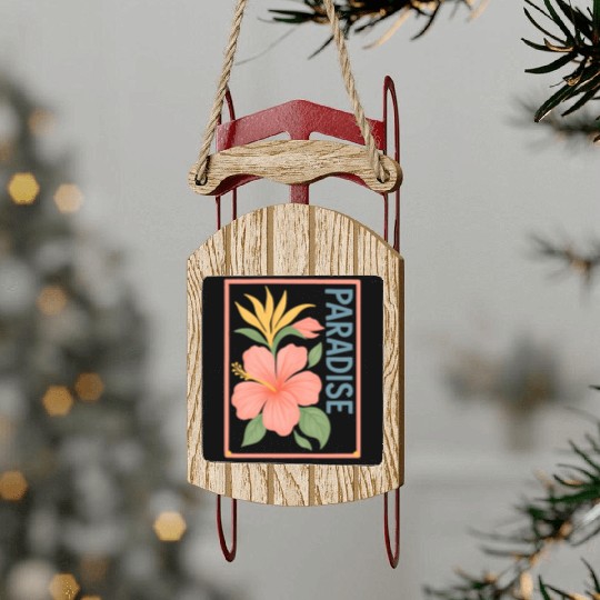 Pink Flower Paradise – Nature Aesthetic Sled Ornaments