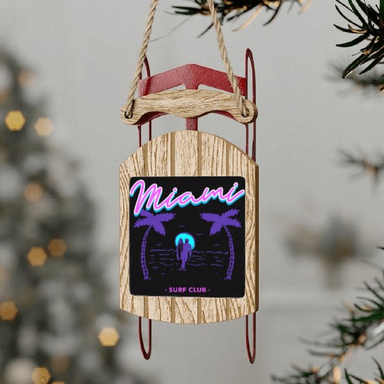 Miami Surf Club Sled Ornaments
