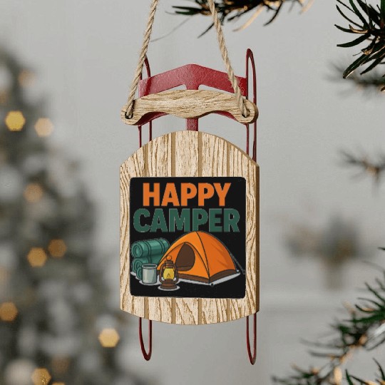 Happy Camper – Cozy Camping Vibes Sled Ornaments