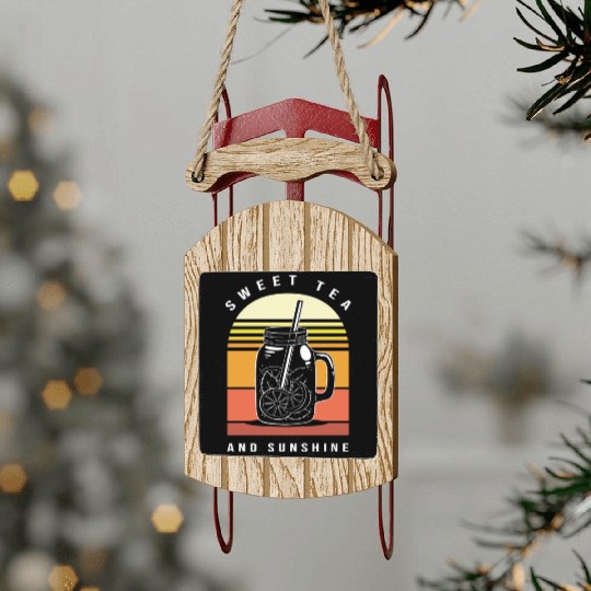Sweet Tea Lover Morning Drink Sled Ornaments