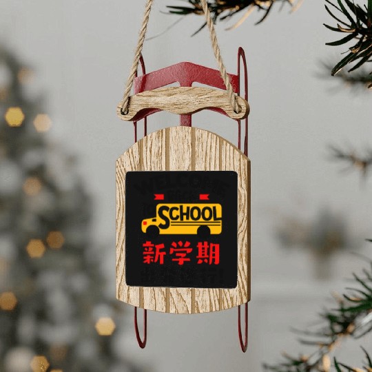 Welcome Back to School Kawaii Bus Sled Ornaments