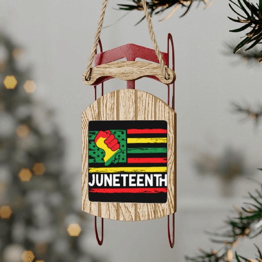 Freedom Day Juneteenth Black And Proud Sled Ornaments