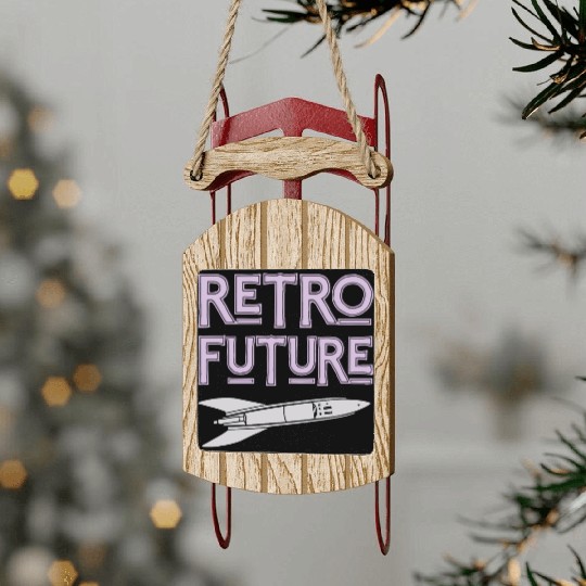 Retro Future Rocket Nostalgia Sled Ornaments