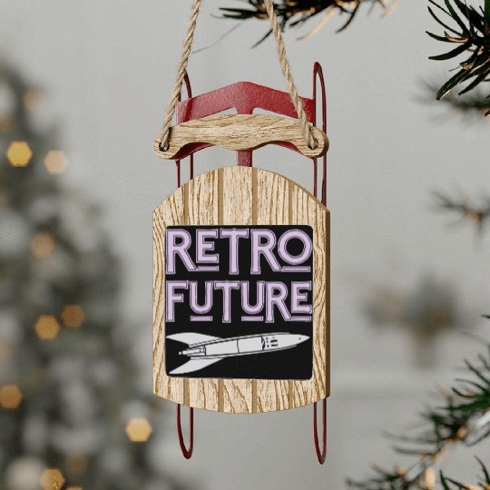 Retro Future Rocket Nostalgia Sled Ornaments