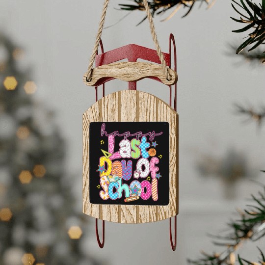 Last Day of School Teacher Summer Sled Ornaments