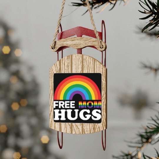 free mom hugs Sled Ornaments