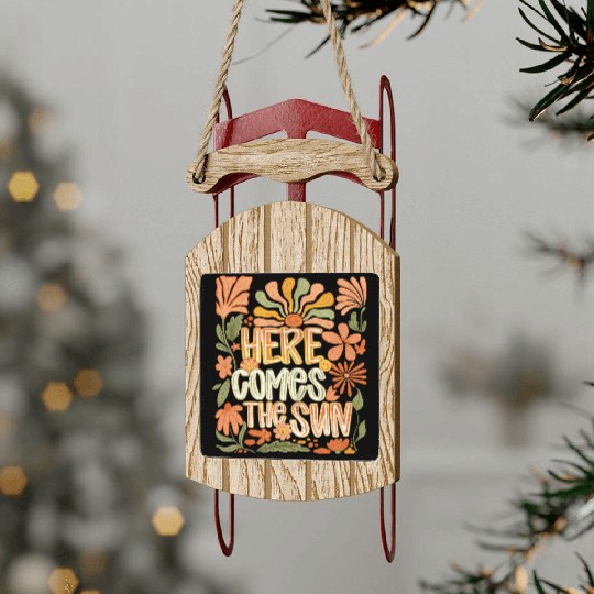 Here Come the Sun Summer Vacation Sled Ornaments