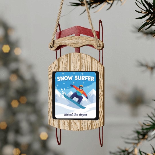 Snow Surfer - Snowboarding Sled Ornaments