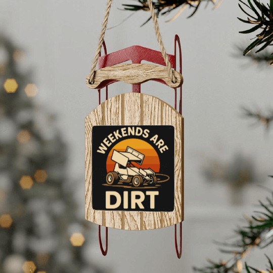 Sprint Car Racing Dirt Track Speed Oval Race Sled Ornaments