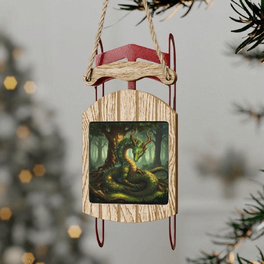 Enchanted Forest Serpent Design Sled Ornaments