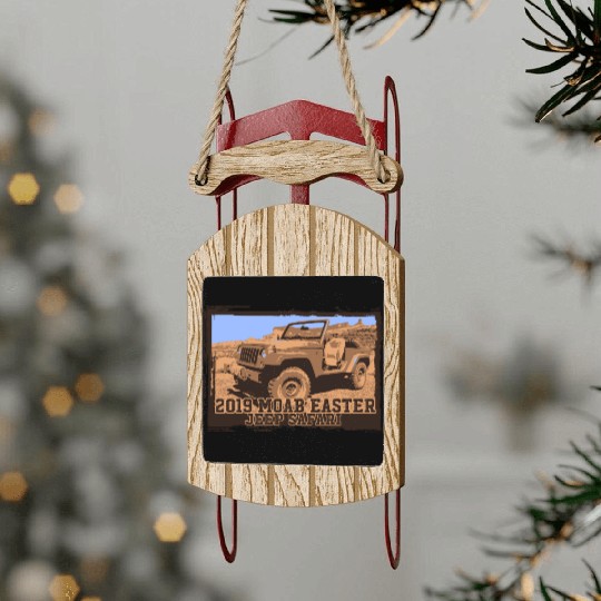 Vintage Jeep Safari Sled Ornaments
