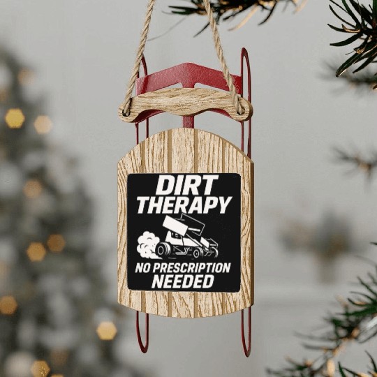 Sprint Car Racing Dirt Track Speed Oval Race Sled Ornaments