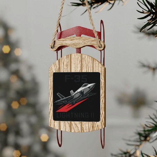 F-35 Lightning II Stealth Fighter Jet Art Sled Ornaments