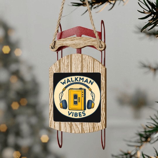 Walkman Vibes Portable Cassette Player Retro 80s Sled Ornaments