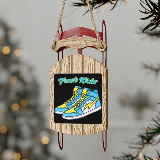 Fresh Kicks Lightning Bolt Sneakers Retro 80s Sled Ornaments
