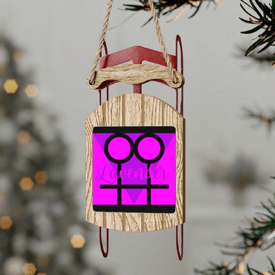 Women Symbol with Lavender Triangle Sled Ornaments