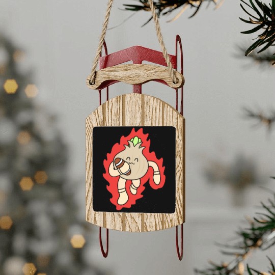 Cute rugby onion Sled Ornaments