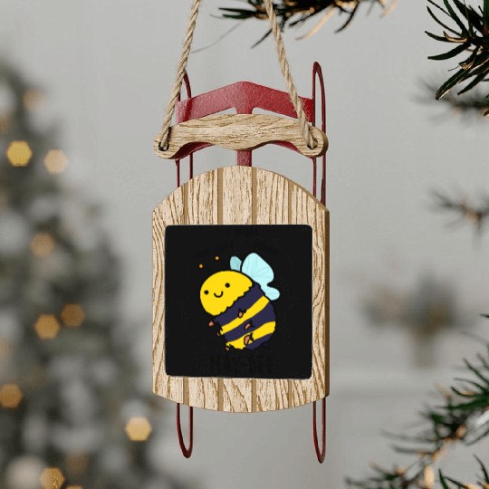May-bee Funny Insect Bee Pun Sled Ornaments