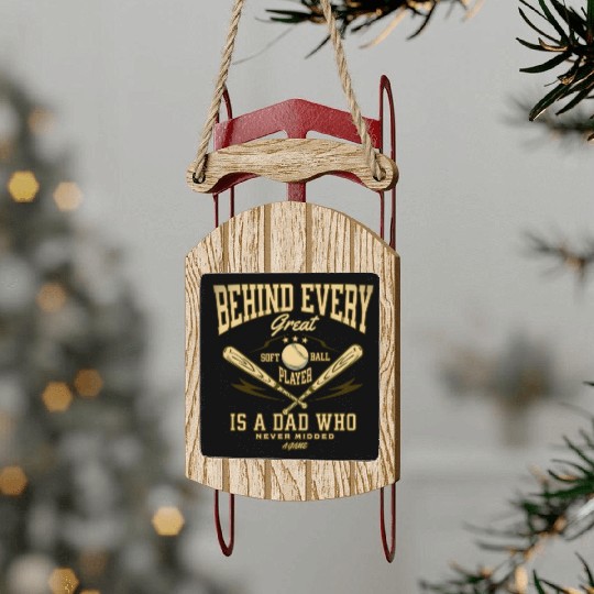 Softball Dad Pride Sled Ornaments