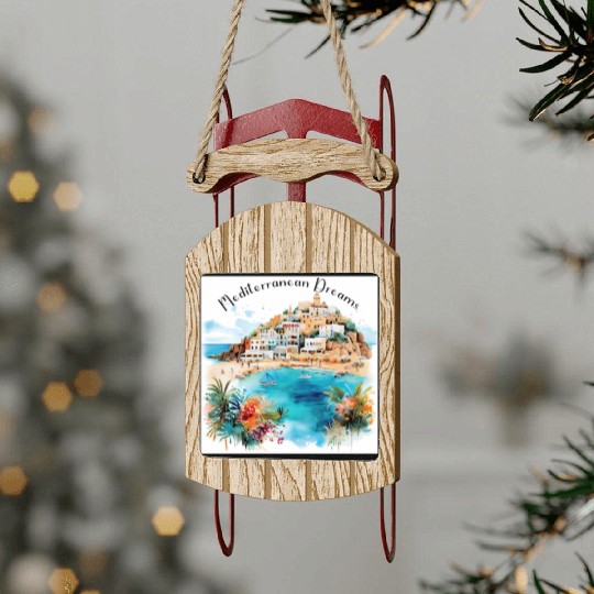 Mediterranean Dreams Sled Ornaments