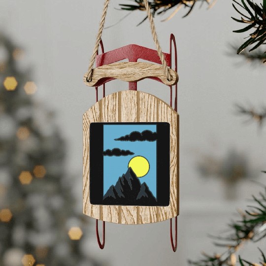 Sunrise Mountain Peak Sled Ornaments