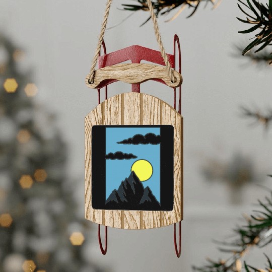 Sunrise Mountain Peak Sled Ornaments