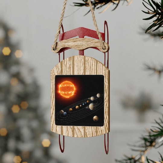 Sun and Planets Sled Ornaments