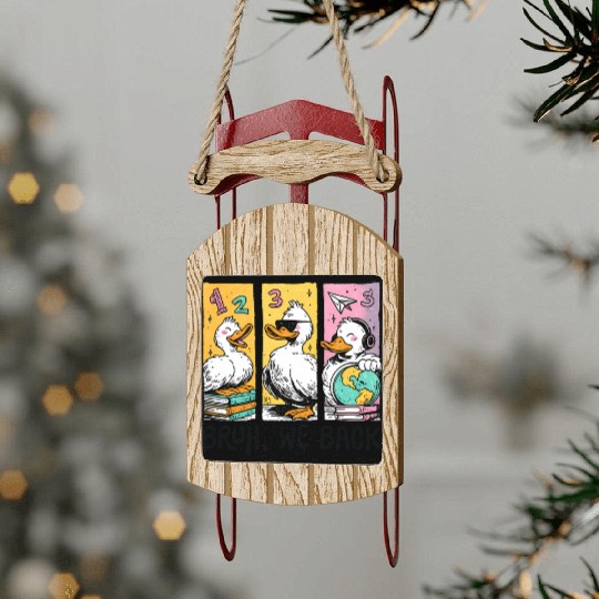 Bruh We Back Silly Goose Back to School Sled Ornaments