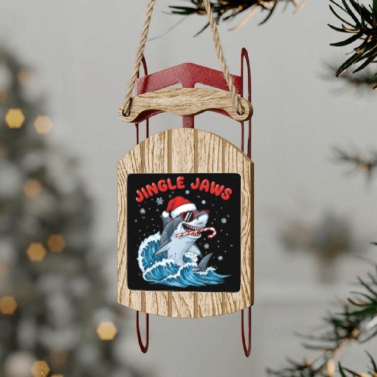 Jingle Jaws – Christmas Holiday with Bite Design Sled Ornaments