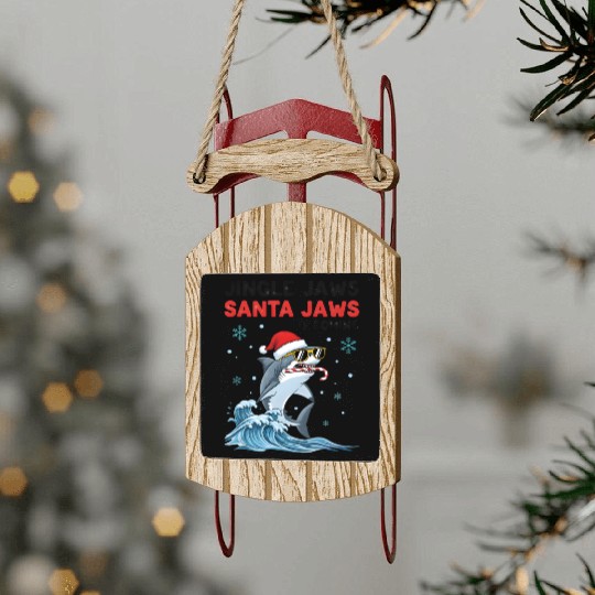 Jingle Jaws – Santa Jaws Is Coming to Town Sled Ornaments