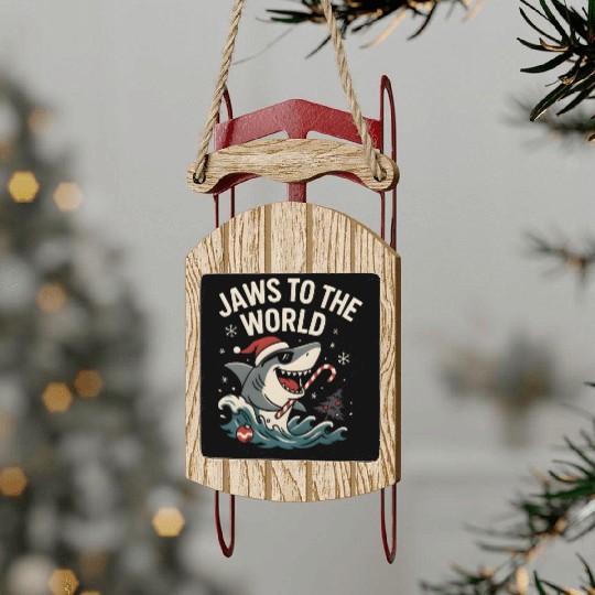 Jaws to the World – Christmas Shark Attack Sled Ornaments