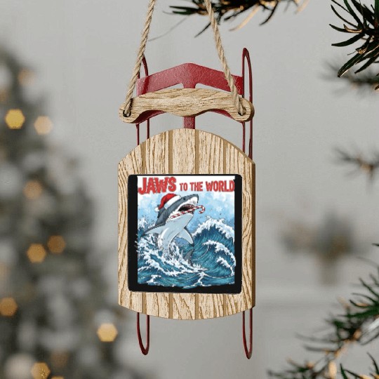 Jaws to the World – Christmastime Shark Attack Sled Ornaments