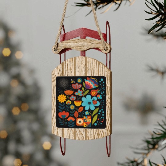 Joyful Meadow & Nature Friends Sled Ornaments