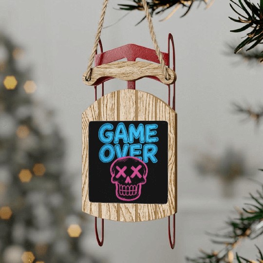 GAME OVER GLOW Sled Ornaments