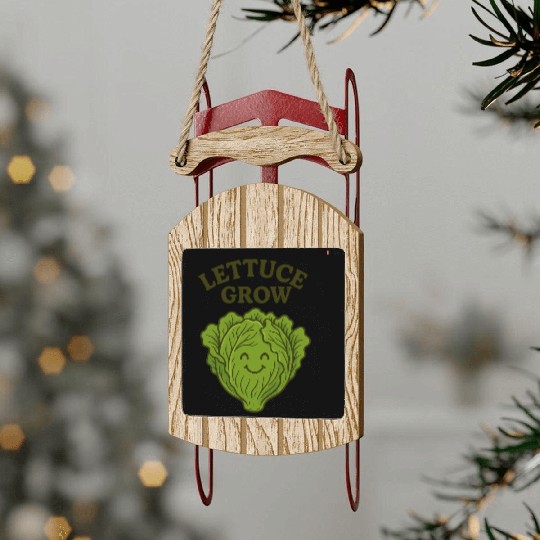 Vegetable Gardening Lettuce Sled Ornaments