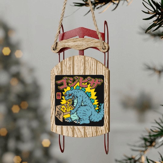 Kaiju Pizza Cravings Sled Ornaments