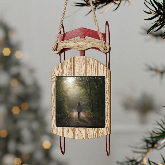 Enchanted Forest Path Illustration Sled Ornaments