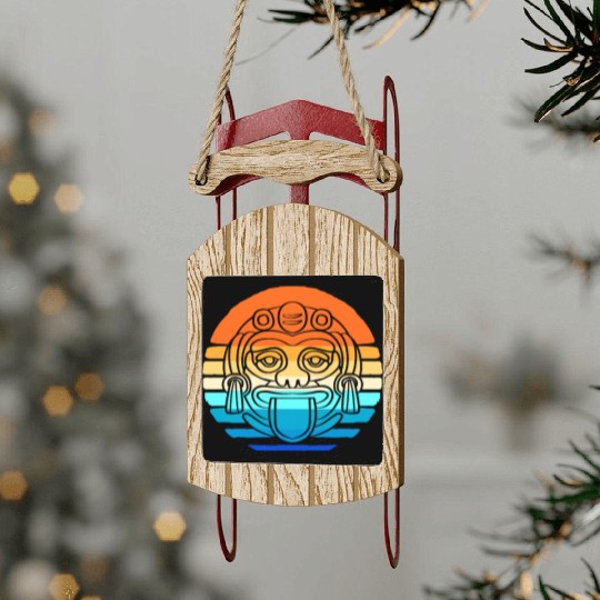 Mayan And Aztec Symbols Indigenous Tribe Sled Ornaments