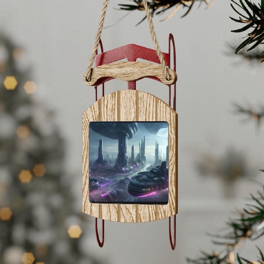 Ethereal Alien Planet Landscape Sled Ornaments