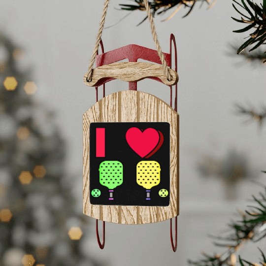 I LOVE PICKLEBALL #1 Sled Ornaments