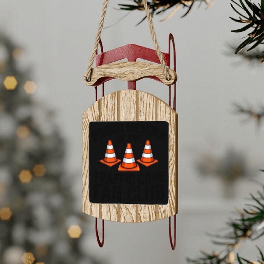 Proud Member of The Traffic Cone Fan Club Sled Ornaments