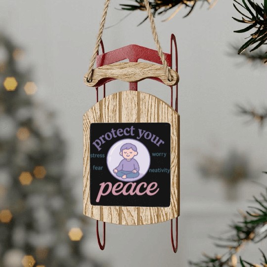 Serene Peaceful Meditation Design Sled Ornaments