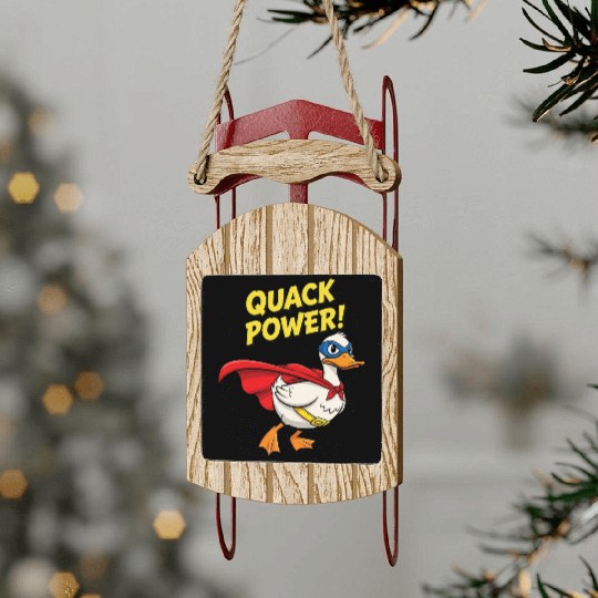Quack Power Superhero Design Sled Ornaments