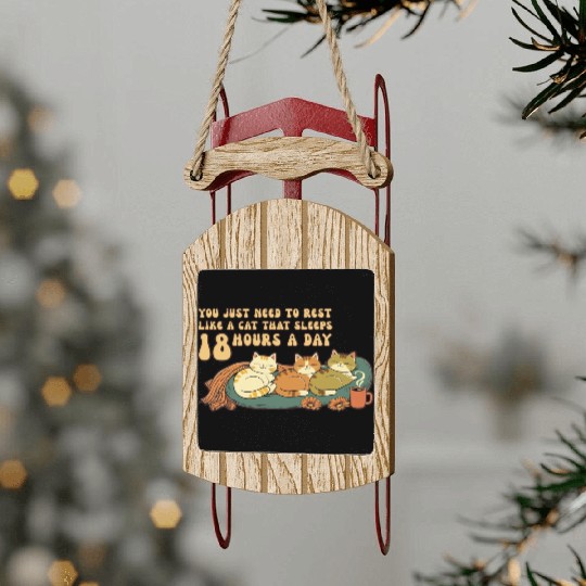 Relaxing Cat Nap Quote Design Sled Ornaments