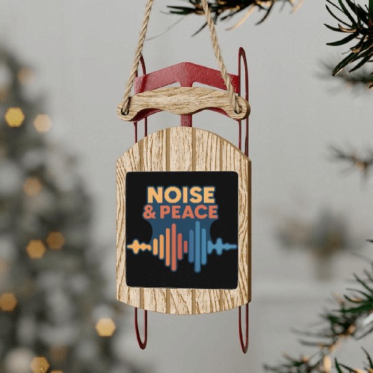 Peaceful Sound Wave Illustration Sled Ornaments