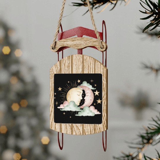 Sun & Moon Embrace Sled Ornaments design