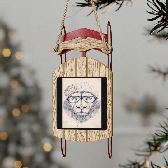 Hipster Lion Best Selling Top Store Popular Sled Ornaments