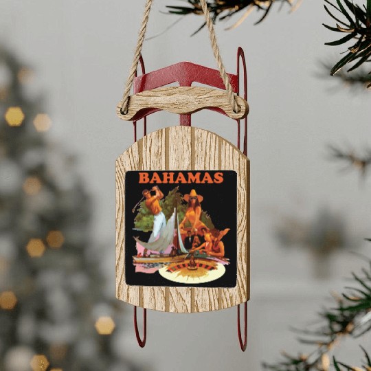 Bahamas, Collage Sled Ornaments